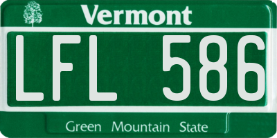 VT license plate LFL586