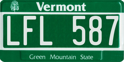 VT license plate LFL587