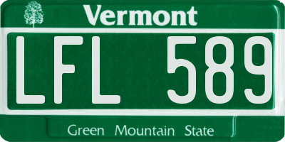 VT license plate LFL589