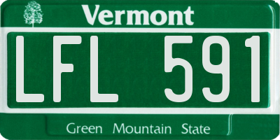 VT license plate LFL591