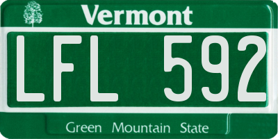 VT license plate LFL592