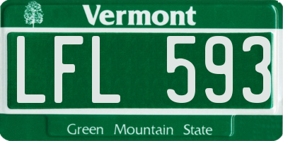 VT license plate LFL593