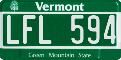 VT license plate LFL594