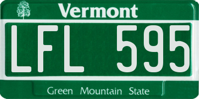 VT license plate LFL595