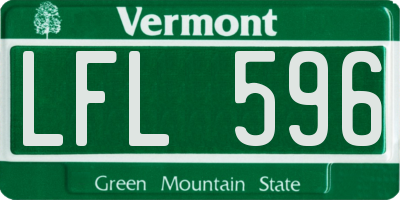 VT license plate LFL596