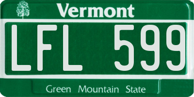 VT license plate LFL599
