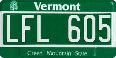 VT license plate LFL605
