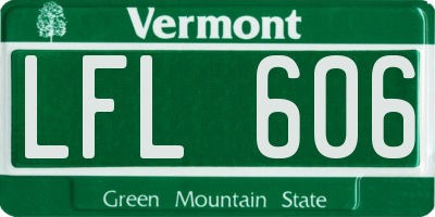 VT license plate LFL606
