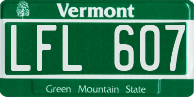 VT license plate LFL607