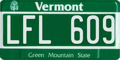 VT license plate LFL609