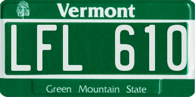 VT license plate LFL610