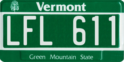 VT license plate LFL611