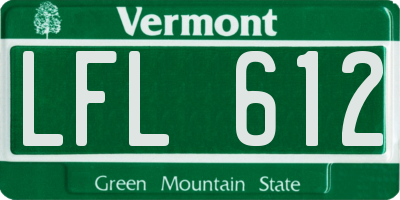 VT license plate LFL612