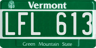 VT license plate LFL613