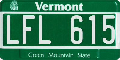VT license plate LFL615