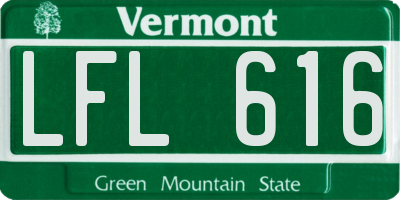 VT license plate LFL616