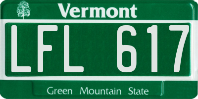 VT license plate LFL617