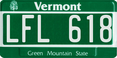 VT license plate LFL618