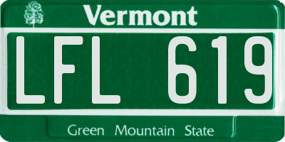 VT license plate LFL619