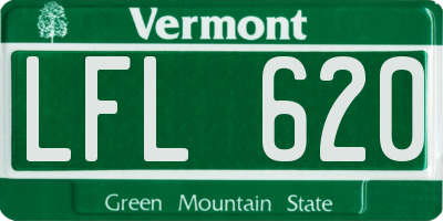 VT license plate LFL620