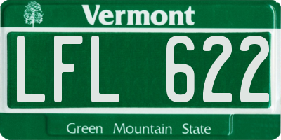 VT license plate LFL622