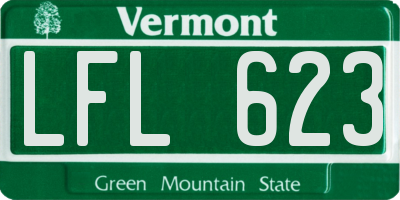 VT license plate LFL623