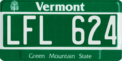 VT license plate LFL624