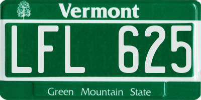 VT license plate LFL625
