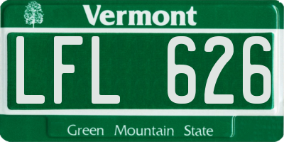 VT license plate LFL626