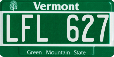 VT license plate LFL627
