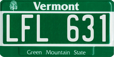 VT license plate LFL631
