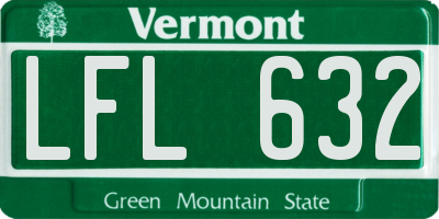 VT license plate LFL632