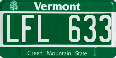 VT license plate LFL633