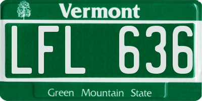 VT license plate LFL636