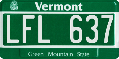 VT license plate LFL637