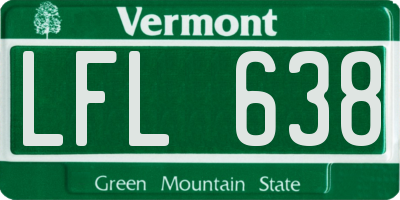 VT license plate LFL638
