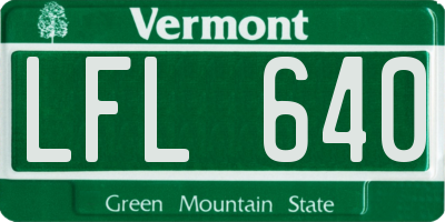 VT license plate LFL640
