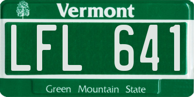 VT license plate LFL641