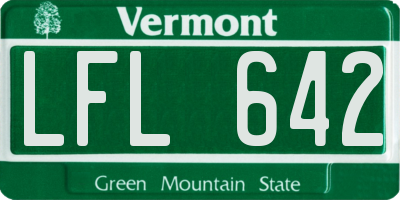 VT license plate LFL642
