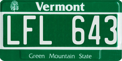 VT license plate LFL643