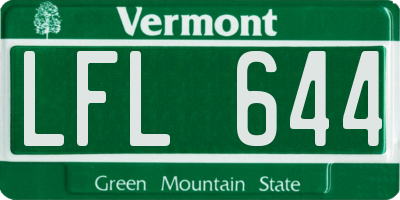 VT license plate LFL644