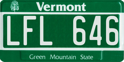 VT license plate LFL646