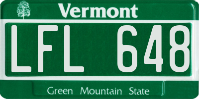 VT license plate LFL648