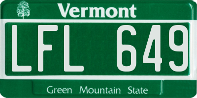 VT license plate LFL649