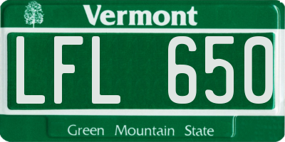 VT license plate LFL650