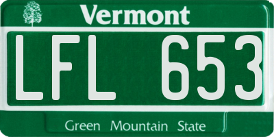 VT license plate LFL653