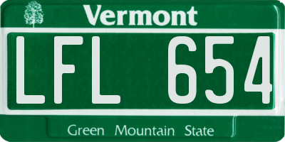 VT license plate LFL654