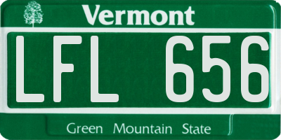 VT license plate LFL656