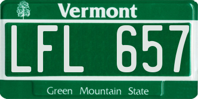 VT license plate LFL657