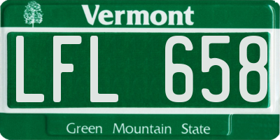 VT license plate LFL658